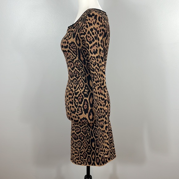 BCBG MaxAzria Sheena French Leopard Print Bodycon Dress - Mob Wife Aesthetic - Picture 8 of 17